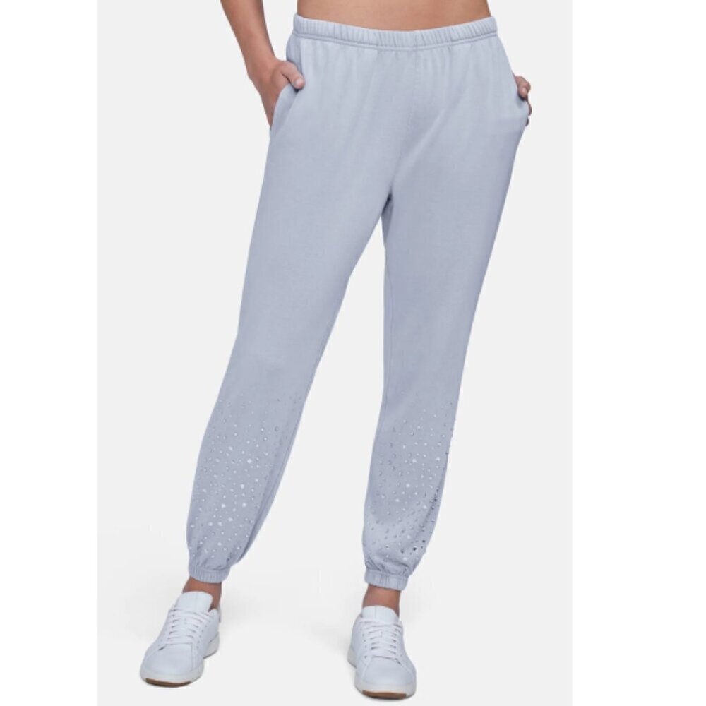 WILDFOX 'Emmy' Cloud Wash Embellished Sweatpants, Blue Blizzard